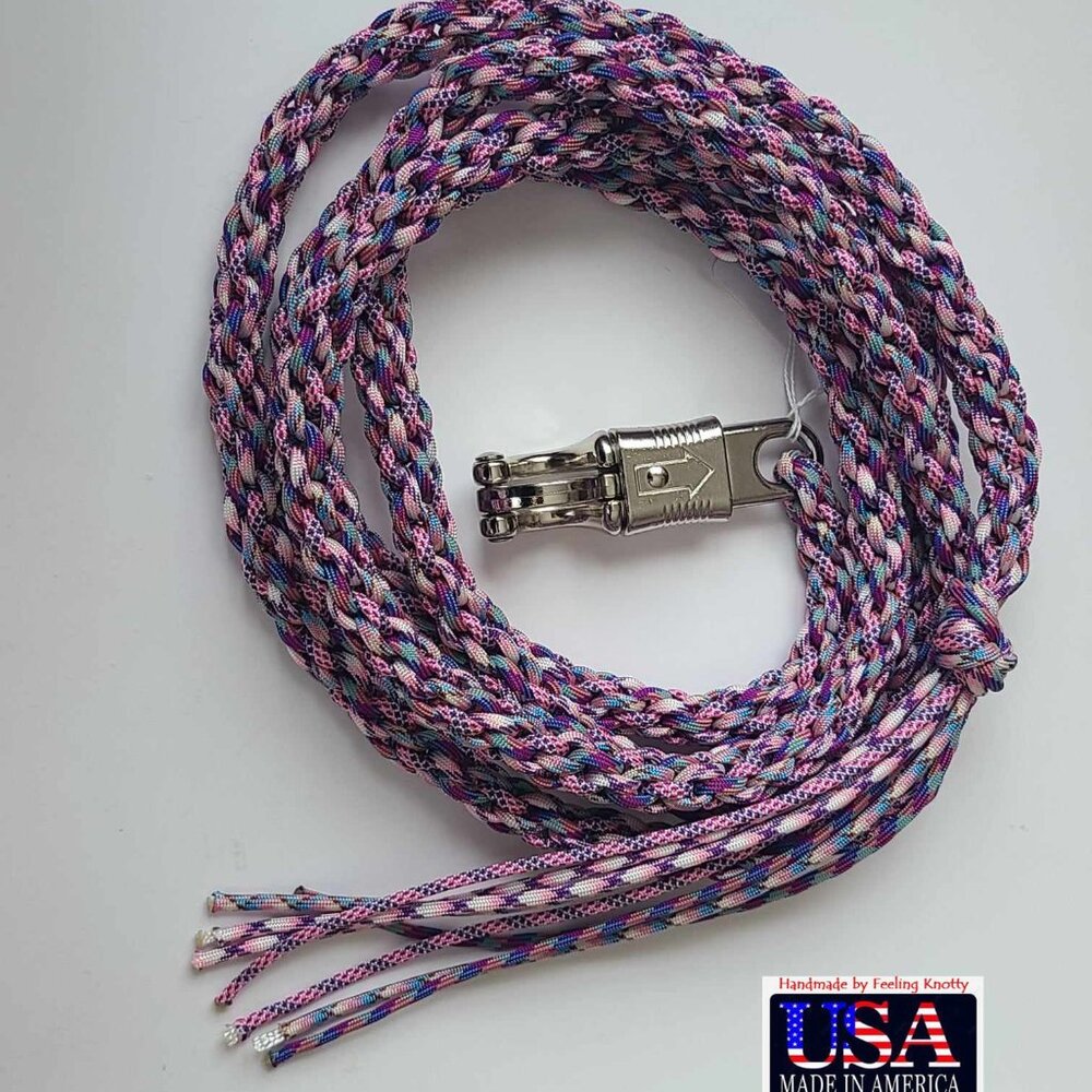 Classy Shades of Purple 9 1/4ft Horse Lead Heavy Duty Panic Snap Custom Equine
